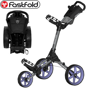 Fastfold Square Golftrolley, mat grijs/paars
