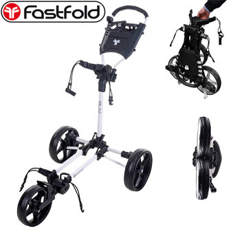 Fastfold Flat Golftrolley, wit/zwart